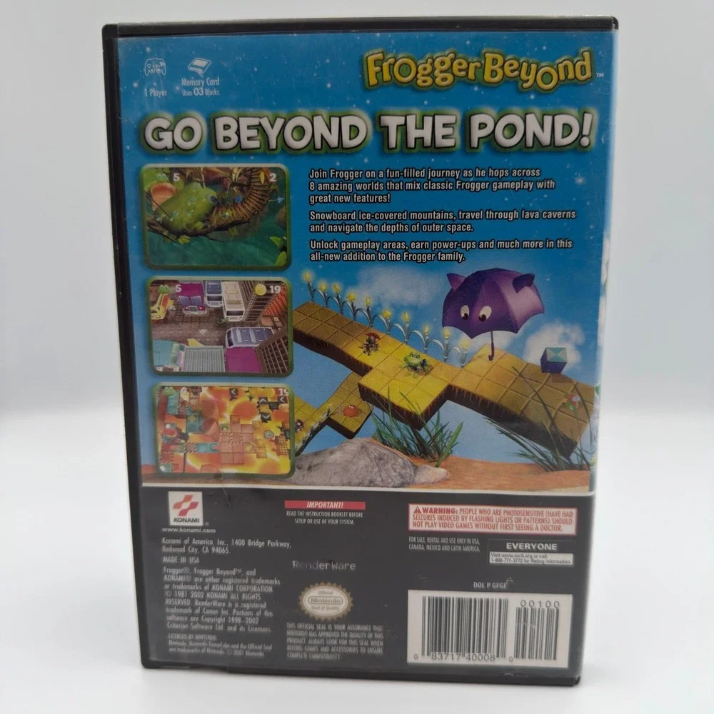 Frogger Beyond Nintendo GameCube CIB Konami 2002 Action Adventure DOL-GFGE-USA